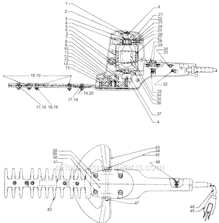 Page A Diagram and Parts List for 8120 Type 11 Black and Decker Hedge Trimmer